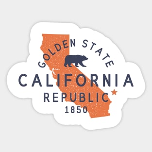 Vintage California Republic, I Love CA - Cali Life Sticker